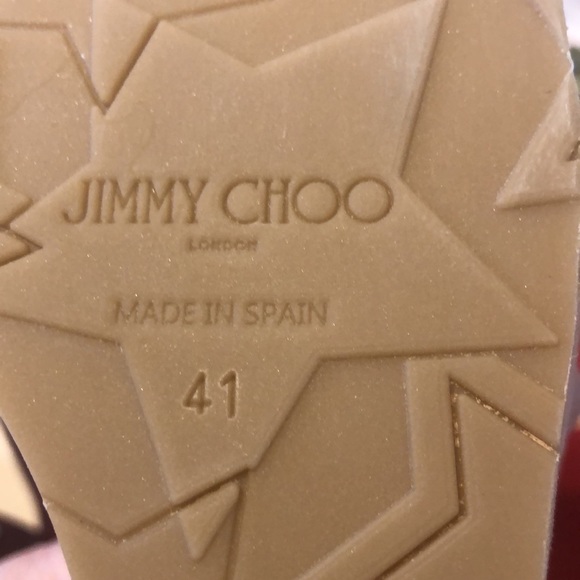 Jimmy choo shinny leather w/ studs. Vino and light gold in color Nelly 100 - Picture 9 of 9